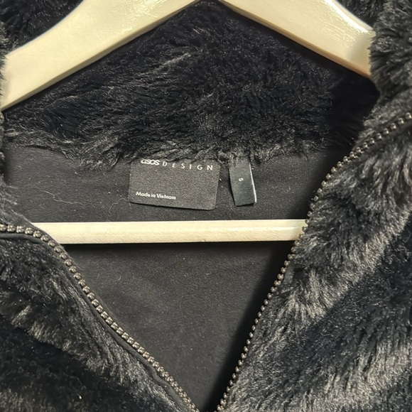 Cozy Black Mens quarter zip teddy bear throw over - Picture 3 of 4